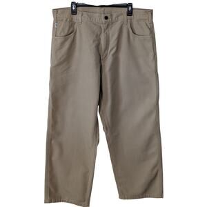 Carhartt Khaki NFPA 2112 Flame Resistant Work Pants Multiple Pocket Size 40W 32L
